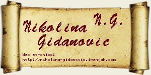 Nikolina Gidanović vizit kartica